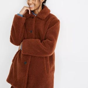 Button-Front Sherpa Coat